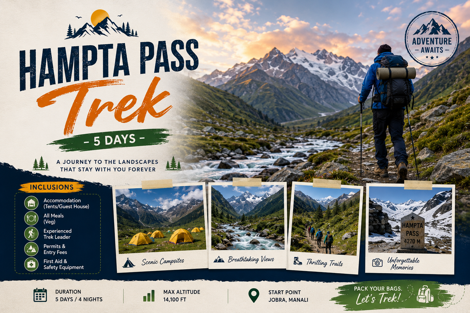 Hampta Pass Trek - 5 Days